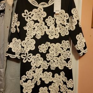 Beautiful black and White Embroidery Dress Size 12